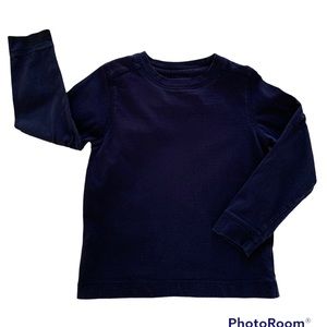 J. Khaki Long Sleeves T-Shirt Crewneck Pullover Solid Navy Blue Boys Size 5